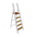 ESCALERA METAL CAÑO/MADERA C/PLATAF.1.38 Mts